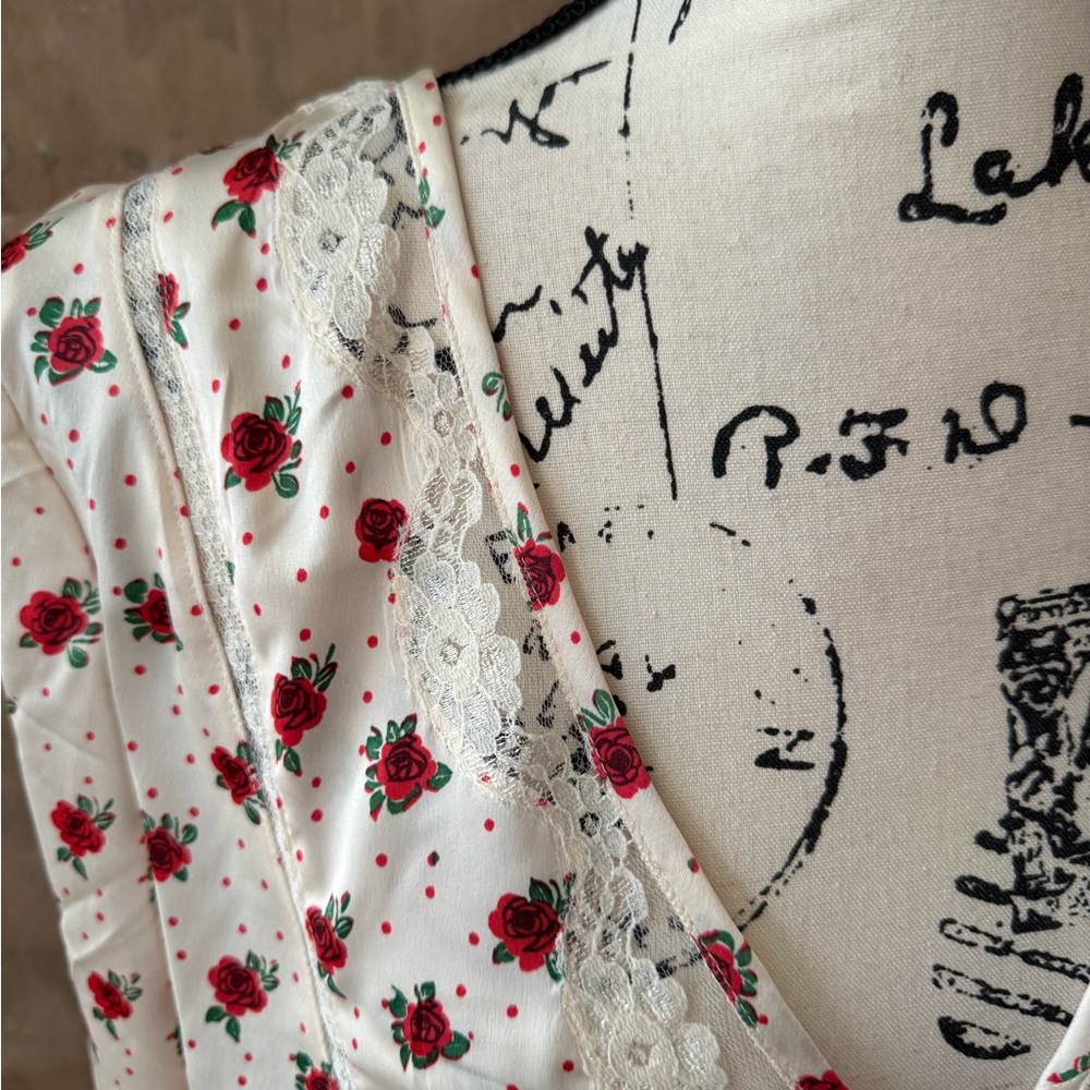 FREE PEOPLE FIELD OF ROSES SATIN TOP XL - Picture 11 of 12